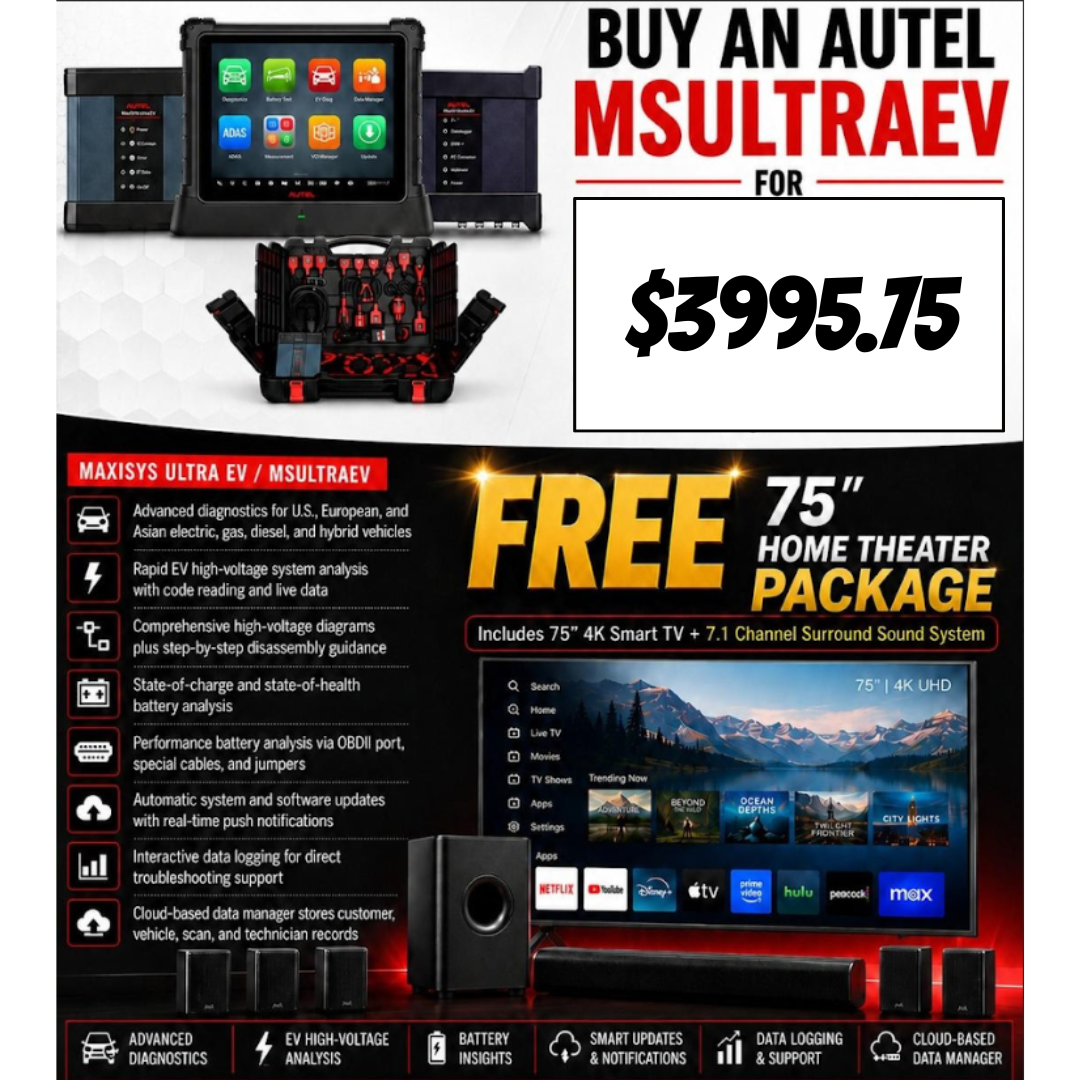 Autel MaxiSYS Ultra EV (MSULTRAEV) — FREE 75" Home Theater Package