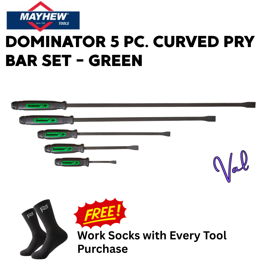 Mayhew Dominator 5 PC. Curved Pry Bar Set - Green