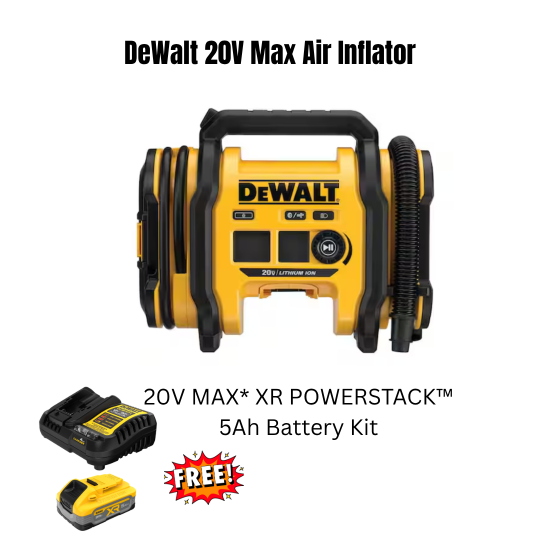 DEWALT 20V MAX Corded/Cordless Air Inflator with free Battery Kit