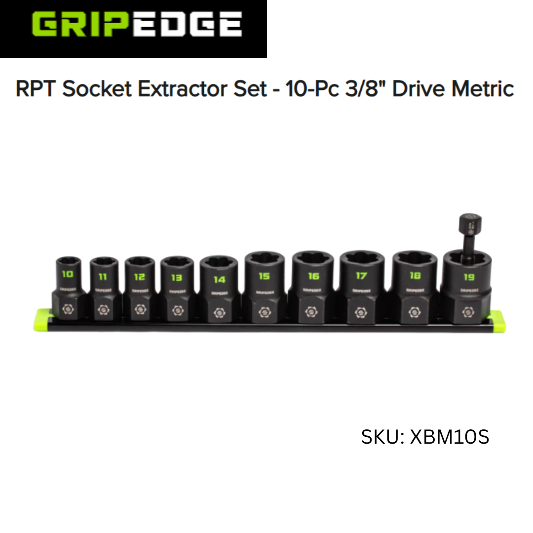 Gripedge RPT Socket Extractor Set - 10-Pc 3/8" Drive Metric