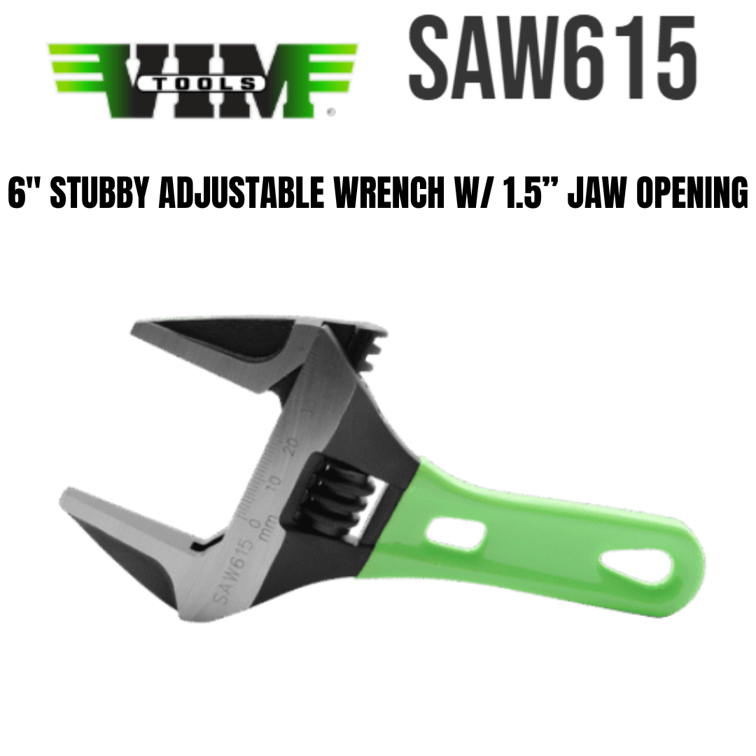 VIM Tools 6" Stubby Adjustable Wrench