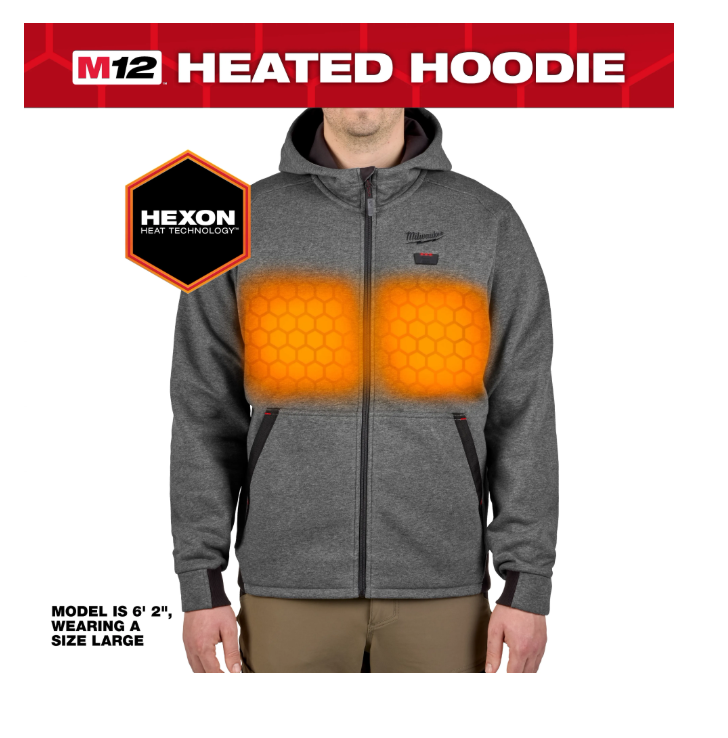 M12™ Heated Full-Zip Hoodie Gray