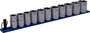 VIM Tools 11 Piece 1/2" Drive Metric Socket Set with 13" MagRail (SM800)