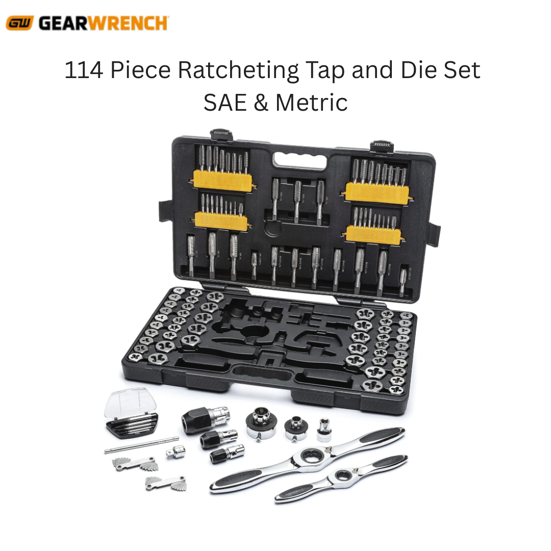 GEARWRENCH 114 Piece Ratcheting Tap and Die Set | SAE & Metric