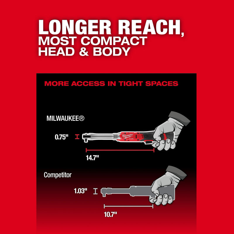 Milwaukee M12 FUEL™ 3/8" Extended Reach Ratchet