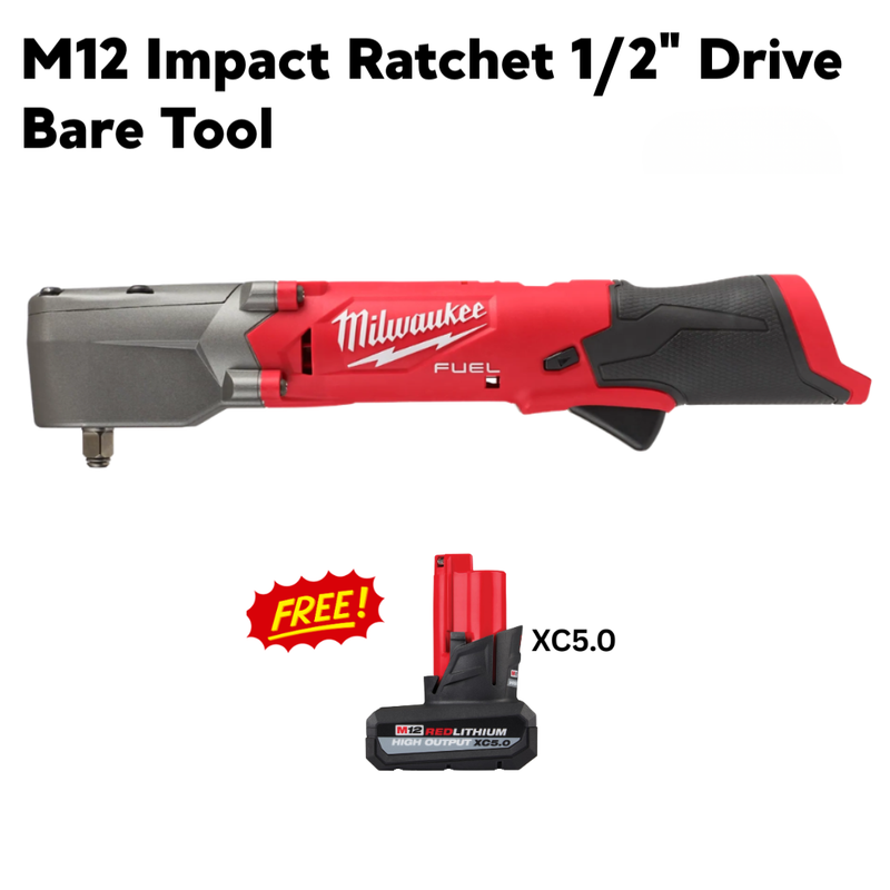 Milwaukee M12 Impact Ratchet 1/2" Drive  Bare Tool