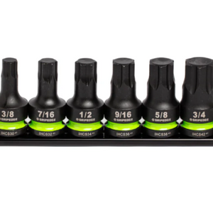 GRIPEDGE RPT Impact Hex Driver Set - 6-Pc 1/2’’ Drive Short SAE Part #IHCS6S