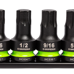 GRIPEDGE RPT Impact Hex Driver Set - 6-Pc 1/2’’ Drive Short SAE Part #IHCS6S