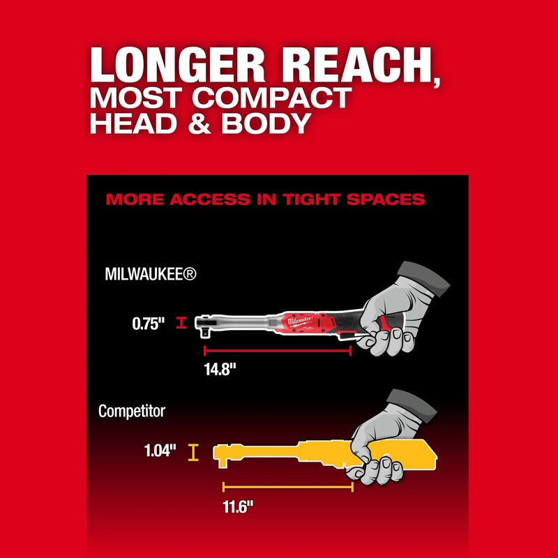 Milwaukee M12 FUEL™ 1/2" Extended Reach Ratchet