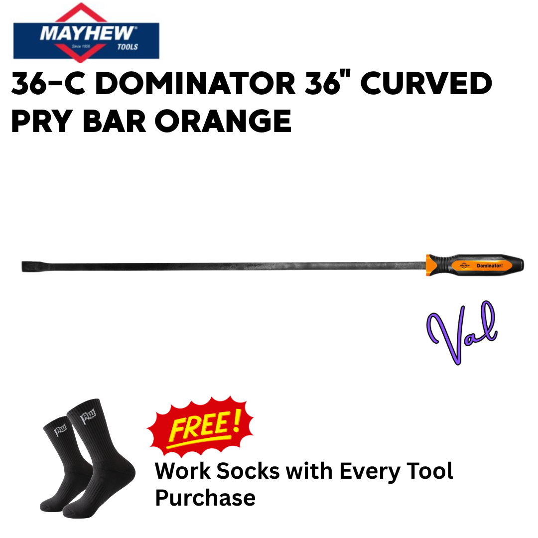 Mayhew 36-C Dominator 36" Curved Pry Bar Orange