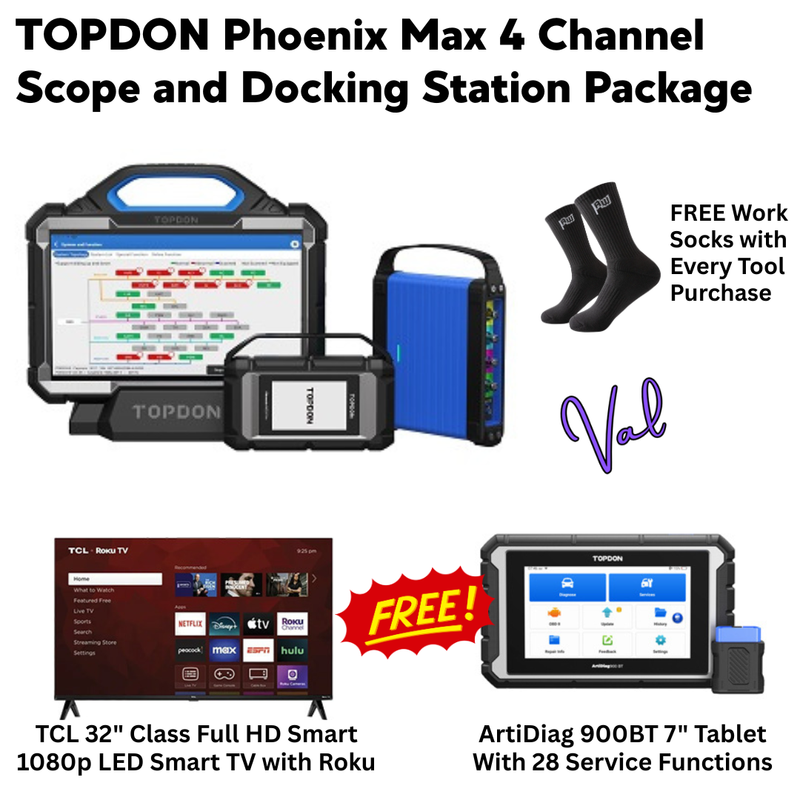 TOPDON Phoenix Max 4 Channel Scope and Docking Station Package
