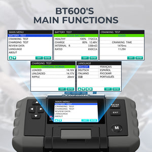 TOPDON BT600 Battery Tester - in use