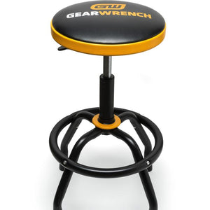 GEARWRENCH 86992 adjustable height swivel shop stool orange and black
