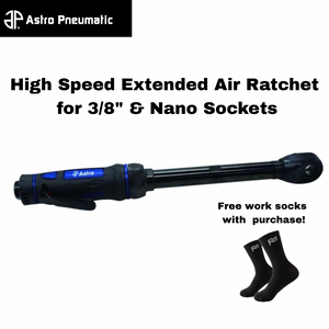 Astro Pneumatic High Speed Extended Air Ratchet for 3/8″ & Nano Sockets