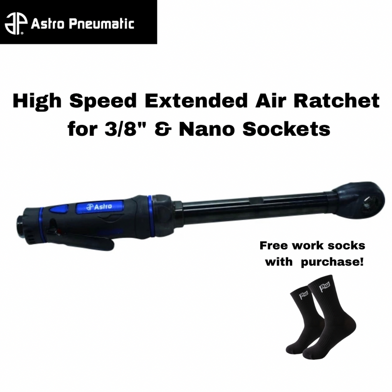 Astro Pneumatic High Speed Extended Air Ratchet for 3/8″ & Nano Sockets