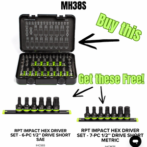 Master RPT Bit Socket Set with additional free bit sets on a white background