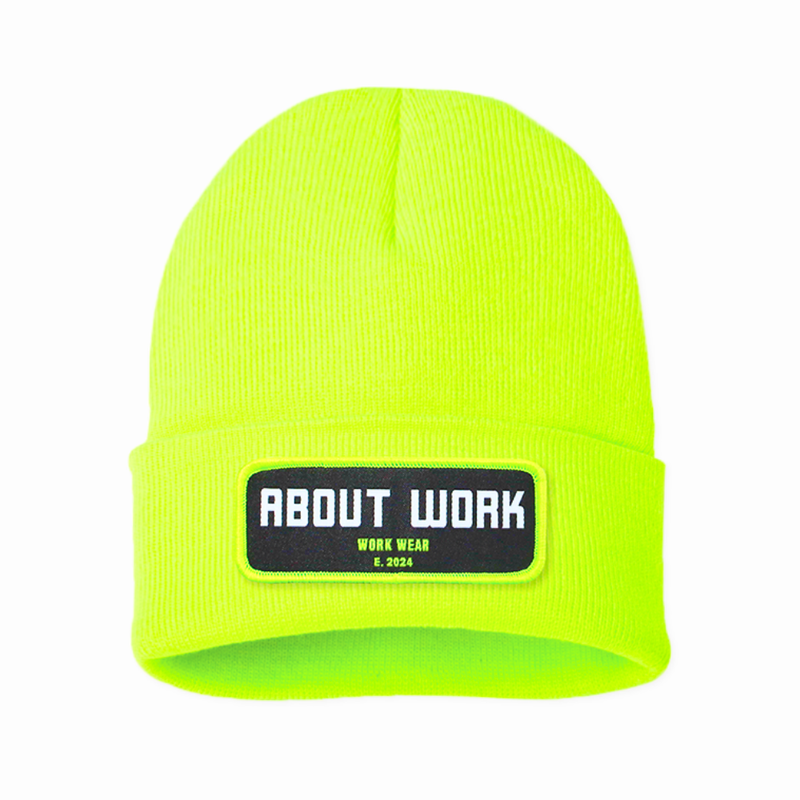 12" High Visibility Yellow Cuff Beanie