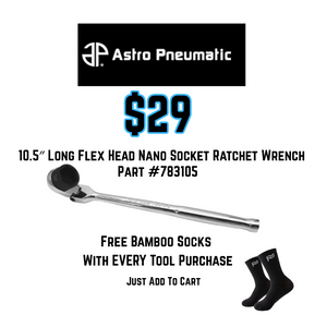 Astro Pneumatic 10.5″ Long Flex Head Nano Socket Ratchet Wrench