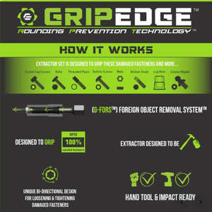 GripEdge RPT Socket Extractor Set - 7-Pc 3/8" Drive SAE