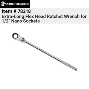 Astro Pneumatic Extra-Long Flex Head Ratchet Wrench for 1/2 Nano Sockets 78218