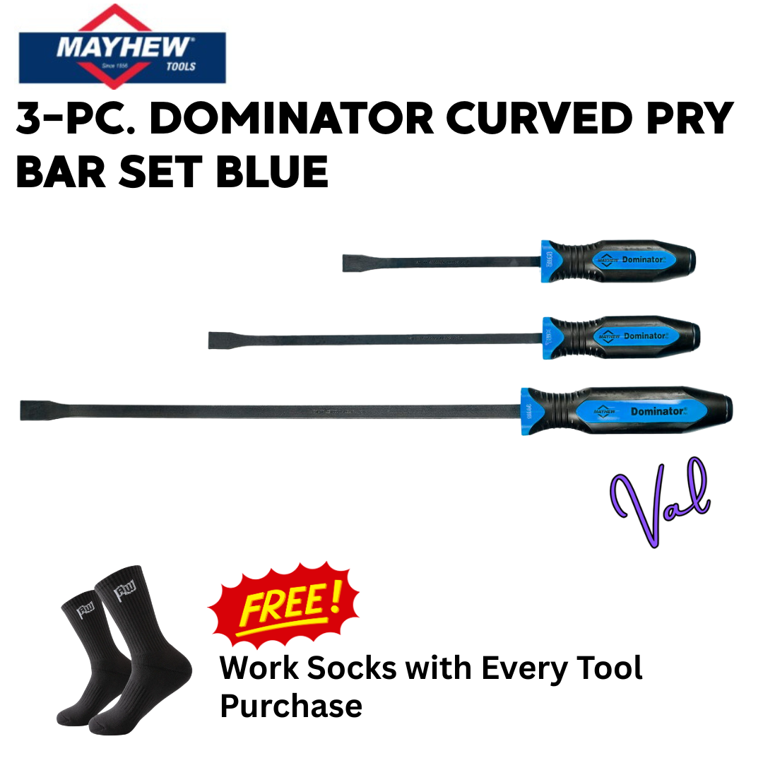 Mayhew 3-PC Dominator Curved Pry Bar Set Blue