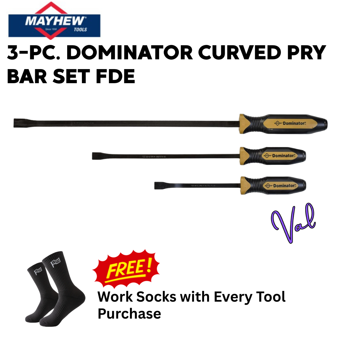 Mayhew 3-PC Dominator Curved Pry Bar Set FDE
