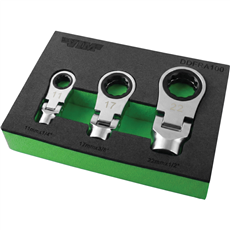 Vim Tools VIMDDFRA100 3 Pc. Dual Drive Flex Ratcheting Wrench Attachment Set