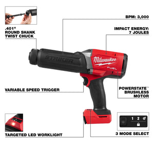 M18 FUEL STRIKER Hammer Chisel with labeled features and controls
