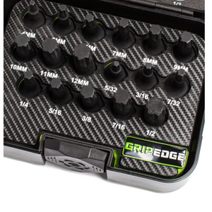 GripEdge | 17-PC RPT 3/8'' Drive Standard Metric & SAE Impact Hex Driver Set Part #MIHB17S