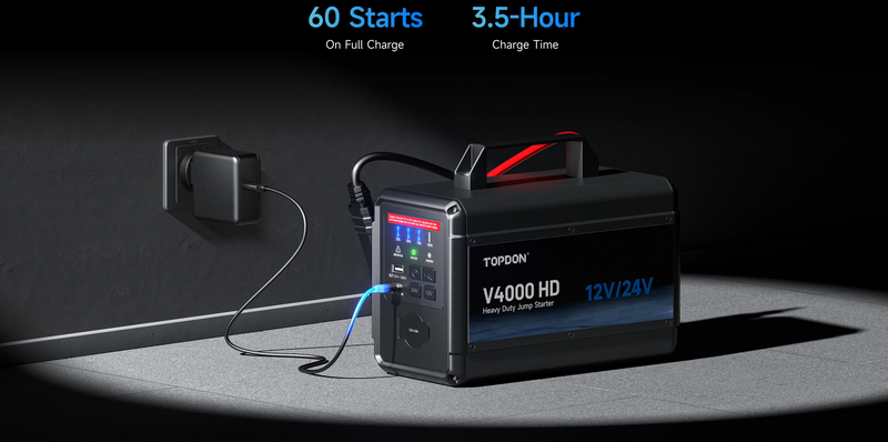 TOPDON V4000 HD One Jump Starter for All Your Heavy-Duty Needs