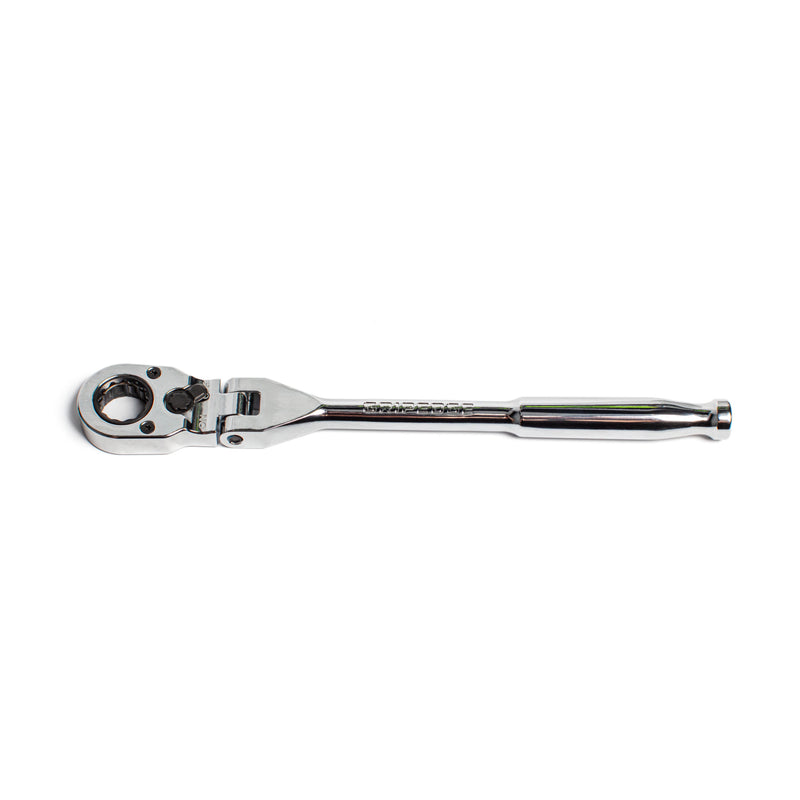 GripEdge 1/4" Drive Standard Flex Head 7/16 Hex Low Profile Dual Action Driver Ratchet - New Product