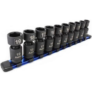 Astro Pneumatic 10-Piece 3/8″ Drive Nano Pinless Universal Impact Sockets – Metric