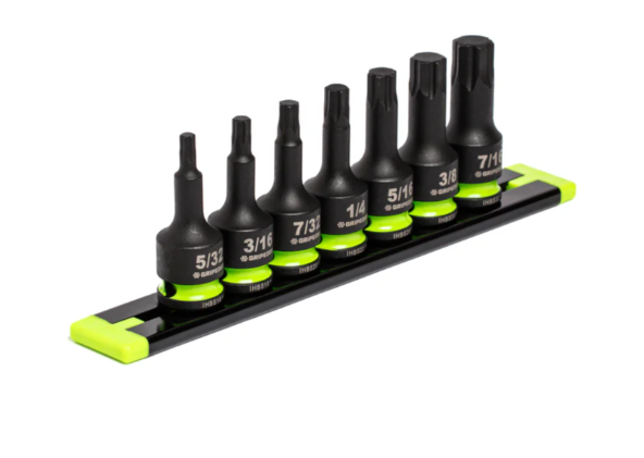GRIPEDGE RPT Impact Hex Driver Set - 7-Pc 3/8’’ Drive Short SAE Part #IHBS7S
