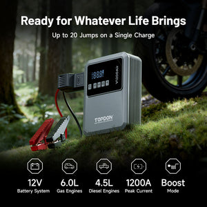 TOPDON V1200Air Jump Starter & Tire Inflator - 1200A peak current