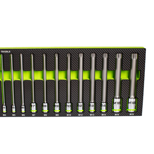 GripEdge | 12-PC 1/4, 3/8 & 1/2" Drive Extra-Long Triple Square Bit Socket Set TS12XLS